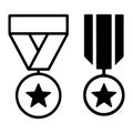 Vector Award Medals with Star Flat Military Symbols Royalty Free Stock Photo