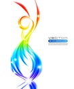 Vector awesome abstract colorful waves on white background