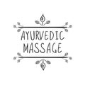 VECTOR Ayurvedic Massage hand drawn floral frame.