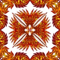 Vector aztec geometric seamless pattern. Royalty Free Stock Photo