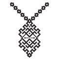 Vector aztec necklace Embroidery for fashion women. Pixel tribal pattern print or web design. jewelry,