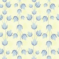 Vector baby blue rose buds ornamental columns vertical vines on light texture seamless pattern background.