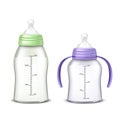 Vector baby bottles isolated on background Royalty Free Stock Photo