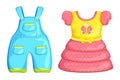 Vector Baby Boy and Girl dress Royalty Free Stock Photo