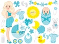 Vector Set for Baby Boy Shower