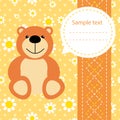 Vector baby card with a teddy bear Royalty Free Stock Photo