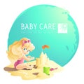 Vector baby care cosmetic logo design. Royalty Free Stock Photo