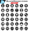 Vector Baby circle white black icon set. Ultra modern icon design for web. Royalty Free Stock Photo