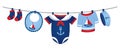 Vector Baby Clothes in Nautical Style