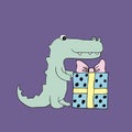 Vector baby croc. Cartoon illustration Royalty Free Stock Photo