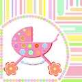 Vector Baby girl arrival greeting card Royalty Free Stock Photo