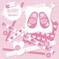 Vector baby girl card Royalty Free Stock Photo