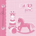 Vector baby girl scrapbook Royalty Free Stock Photo