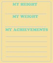 Vector baby milestone card for girl or boy. My height, my weight Royalty Free Stock Photo