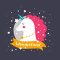 Vector baby unicorn Royalty Free Stock Photo