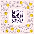 Vector back to school doodle set illustration. Royalty Free Stock Photo