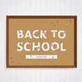 Vector back to school illustration. Semi-real corkboard with pap