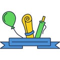 Vector back to school, semester welcome icon