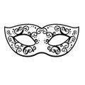 Vector back venetian carnival mardi gras party mask. Vector illustration