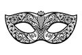 Vector back venetian carnival mardi gras party mask. Vector illu