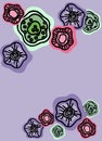 Vector background with abstract flowers on gray. Template for presentation, banner, flyer, invitation, form, notepaper