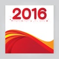Vector background Abstract 2016 header colorful Orange wave whit Royalty Free Stock Photo