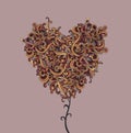Vector background with abstract Heart curls Royalty Free Stock Photo