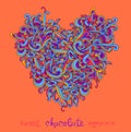 Vector background with abstract Heart curls Royalty Free Stock Photo