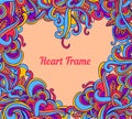 Vector background with abstract Heart frame curls Royalty Free Stock Photo