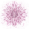 Vector background with anniversary bursting fireworks on white Royalty Free Stock Photo