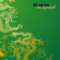 Vector background with asia dragons. Hand drawn