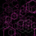 Vector background. black background with purple hexagons. polygonal style. eps 10