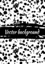 Vector background with black and white ink blots, splash and brush strokes, cracks and attrition. Royalty Free Stock Photo