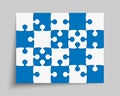 Vector background blue piece puzzle frame jigsaw Royalty Free Stock Photo