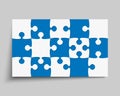 Vector background blue piece puzzle frame jigsaw Royalty Free Stock Photo