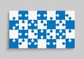 Vector background blue piece puzzle frame jigsaw Royalty Free Stock Photo