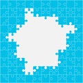 Vector background blue piece puzzle frame jigsaw Royalty Free Stock Photo