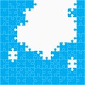 Vector background blue pieces puzzle frame jigsaw Royalty Free Stock Photo