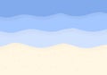 vector background Blue sea and waves pattern. Wallpaper. Sea water, sandy beach and light blue waves