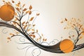 vector background with a branch of leavesvector background with a branch of leavesabstract floral