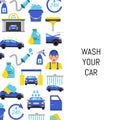 Vector with car wash flat icons