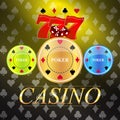 Vector background with casino gaming elements Royalty Free Stock Photo