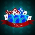 Vector background with casino gaming elements Royalty Free Stock Photo