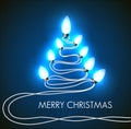 Vector background with christmas tree and lights Royalty Free Stock Photo