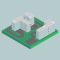 Vector background city road. Isometric view city. Isolated illustration. Royalty Free Stock Photo