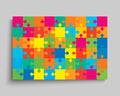 Vector background color piece puzzle frame jigsaw Royalty Free Stock Photo