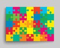 Vector background color piece puzzle frame jigsaw Royalty Free Stock Photo