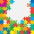 Vector background color piece puzzle frame jigsaw Royalty Free Stock Photo