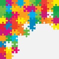 Vector background color pieces puzzle frame jigsaw Royalty Free Stock Photo