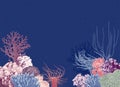 Vector background with colorful coral reef